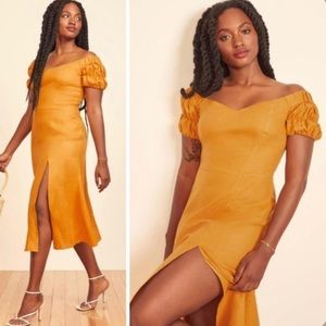 Reformation Yellow Canopy Dress